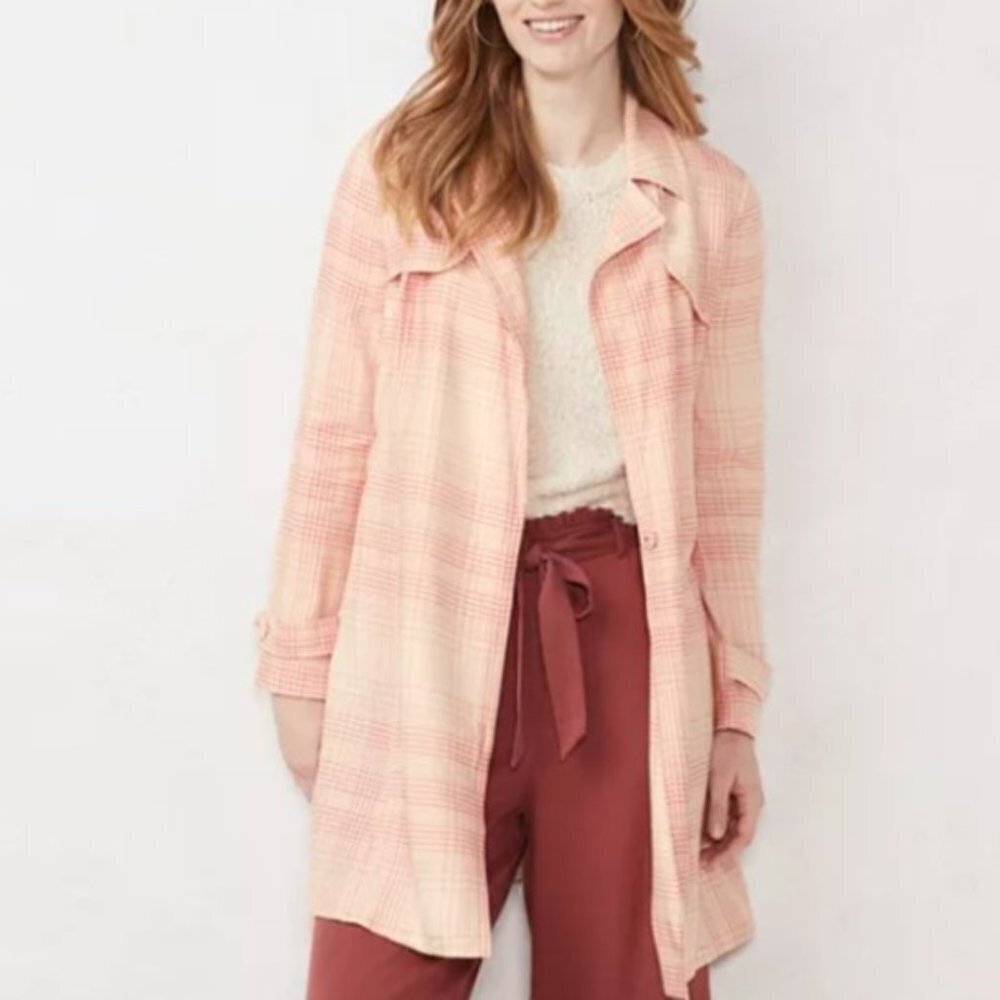 LC Lauren Conrad Women's Cropped Trench Jacket - M